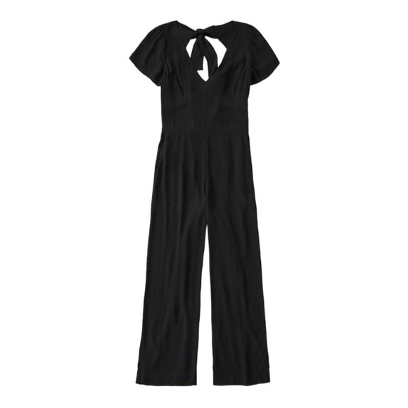 Abercrombie Cutout Tie Back Jumpsuit in Black XS - Picture 1 of 8